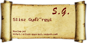 Slisz Györgyi névjegykártya
